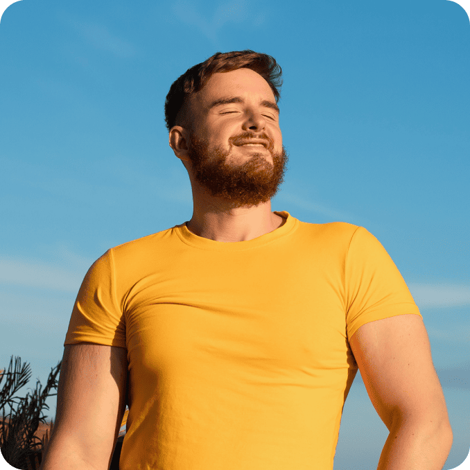 Happy man after weight loss with Oral Semaglutide Tablets